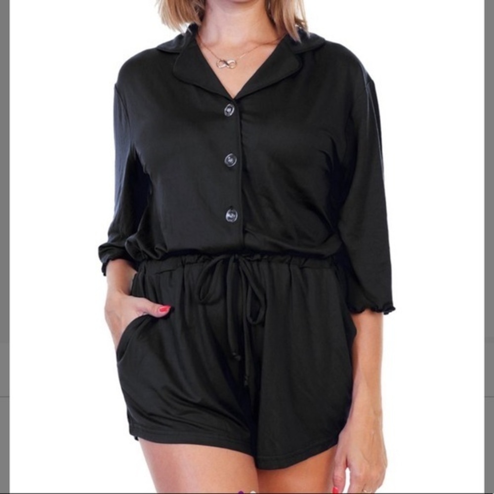 Angelina brushed pocket romper.